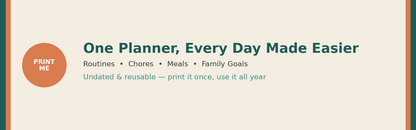 Family Routine Planner – Printable Daily Routines, Chores & Meal Planner for Kids
